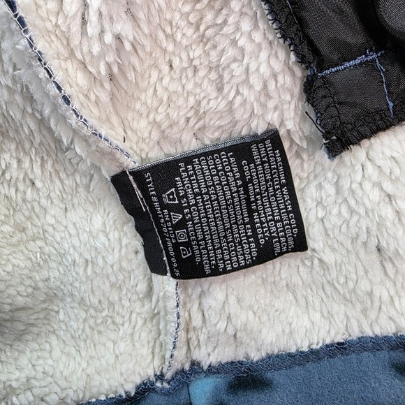 Tony Hawk Men's Sherpa Lined Fleece Shirt Jacket Shacket Hooded Aztec Blue M - Picture 8 of 13